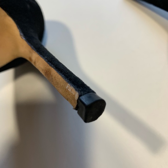 Jimmy Choo Black Suede Peep Toe Pumps 6 - Picture 3 of 8
